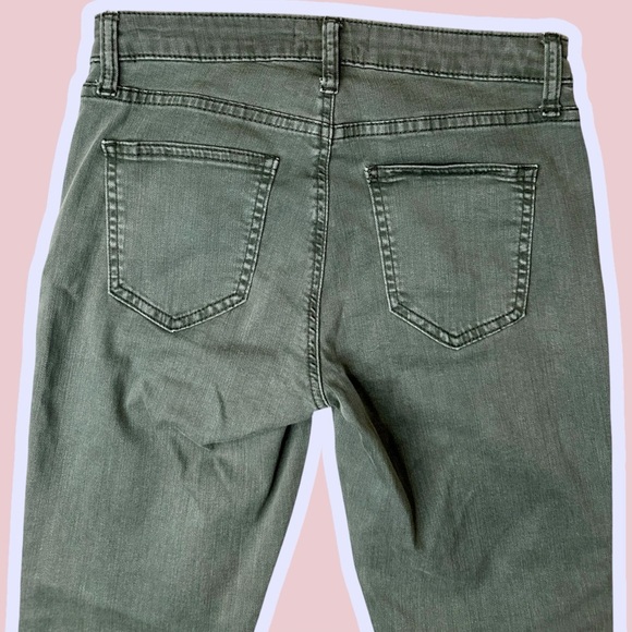 Pistola ‘Audrey’ Moto Style Ribbed-Knee Skinny Jeans in “Eden” Olive Green Sz 27 - Picture 11 of 14